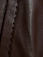 River Island Brown Faux Leather Bomber Jacket - Image 4 of 4