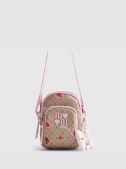 River Island Brown Lips Monogram Festival Bag - Image 1 of 5