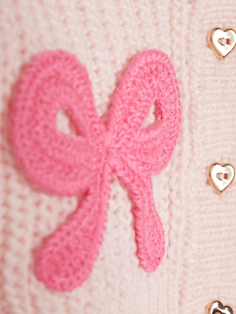 River Island Pink Knitted Bow Cardigan & Legging Set - Image 5 of 5