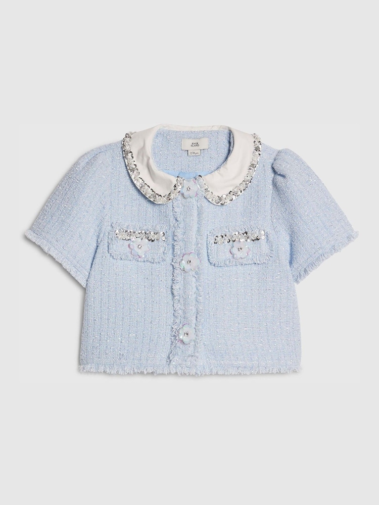 River Island Embellished Collar Boucle Jacket - Bild 1 von 4