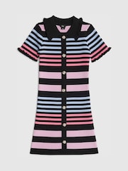 River Island Black Stripe Button Polo Dress - Image 3 of 6