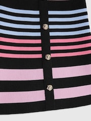 River Island Black Stripe Button Polo Dress - Image 6 of 6