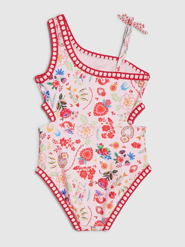River Island Pink Mexicana Print Swimsuit - Image 2 of 4