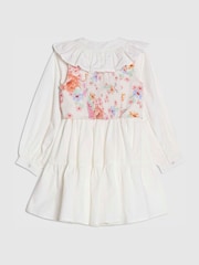 River Island White Frill Collar Floral Waistcoat Dress - Image 2 of 4