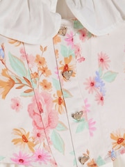 River Island White Frill Collar Floral Waistcoat Dress - Image 4 of 4