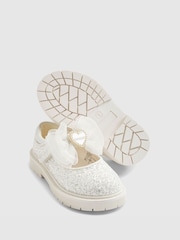 River Island White Glitter Bow Mary Jane Shoes - Image 4 of 5