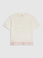 River Island White Number Lace T-Shirt - Image 1 of 4