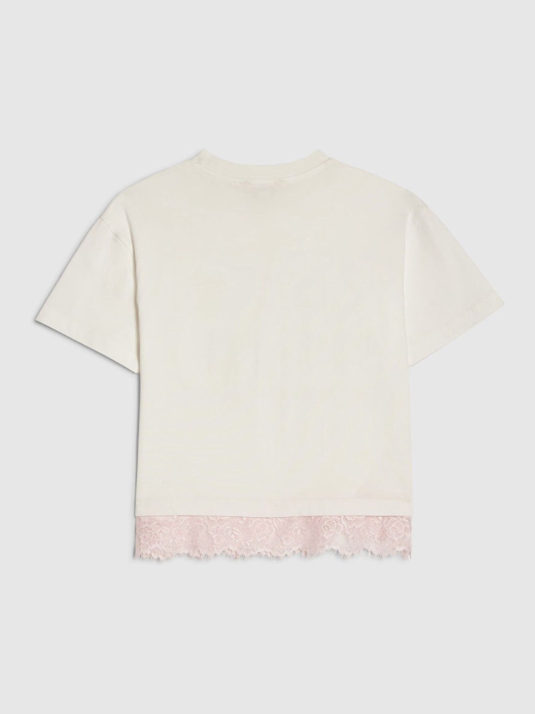 River Island White Number Lace T-Shirt - Image 2 of 4