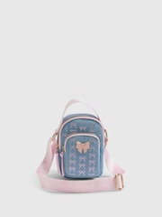 River Island Blue Denim Diamante Bow Festival Bag - Image 1 of 5