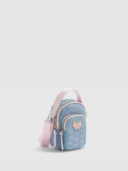 River Island Blue Denim Diamante Bow Festival Bag - Image 3 of 5