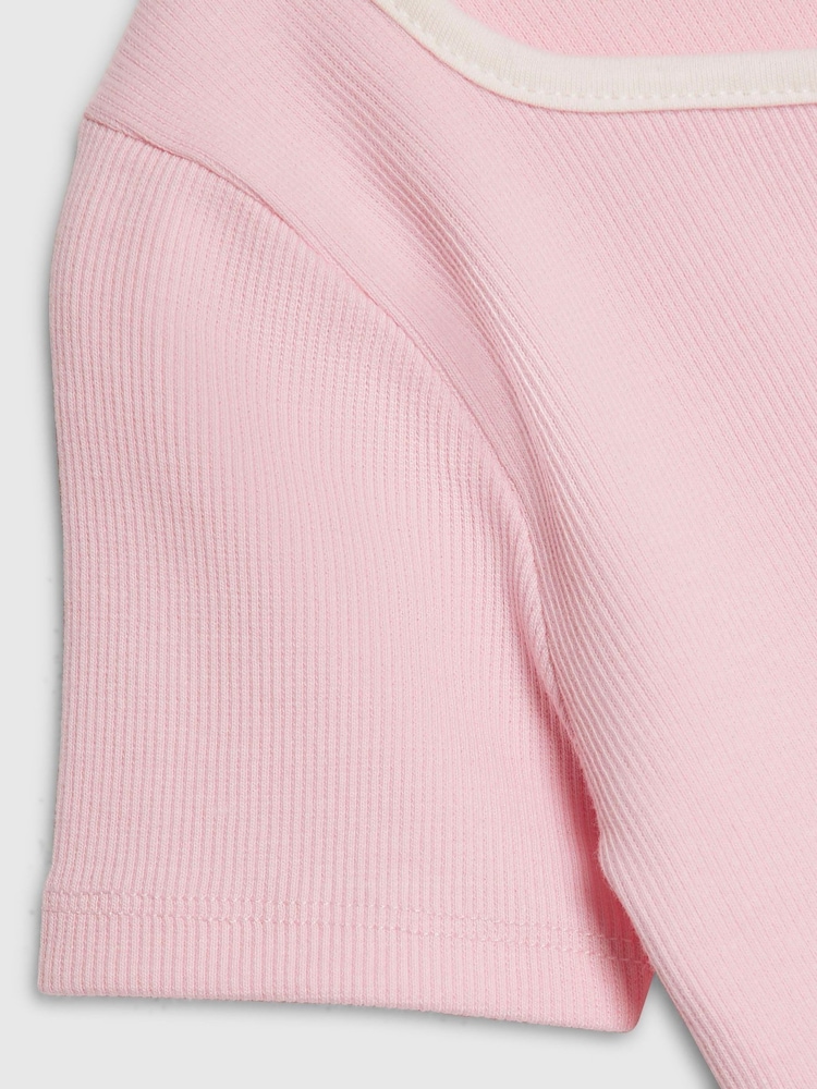 River Island Older Ribbed Sweetheart Bow T-Shirt - Image 4 of 4