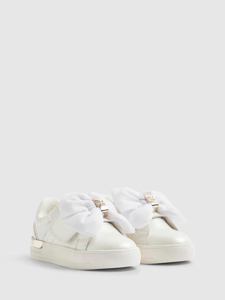 River Island White Velcro Bow Trainers - Image 2 of 5 River Island White Velcro Bow Trainers - Image 2 of 5
