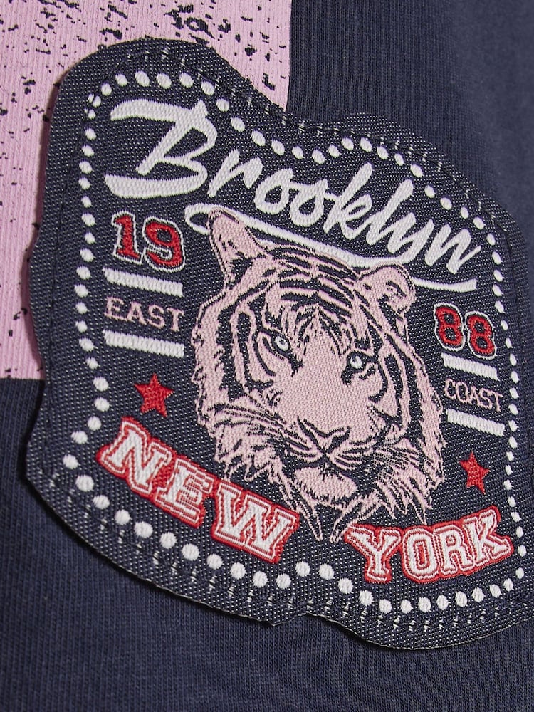 River Island Blue New York 91 Back Print T-Shirt - Image 4 of 4