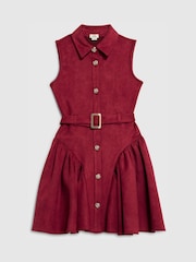 River Island Red Suedette Sleeveless Prom Dress - Image 1 of 4