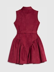 River Island Red Suedette Sleeveless Prom Dress - Image 2 of 4