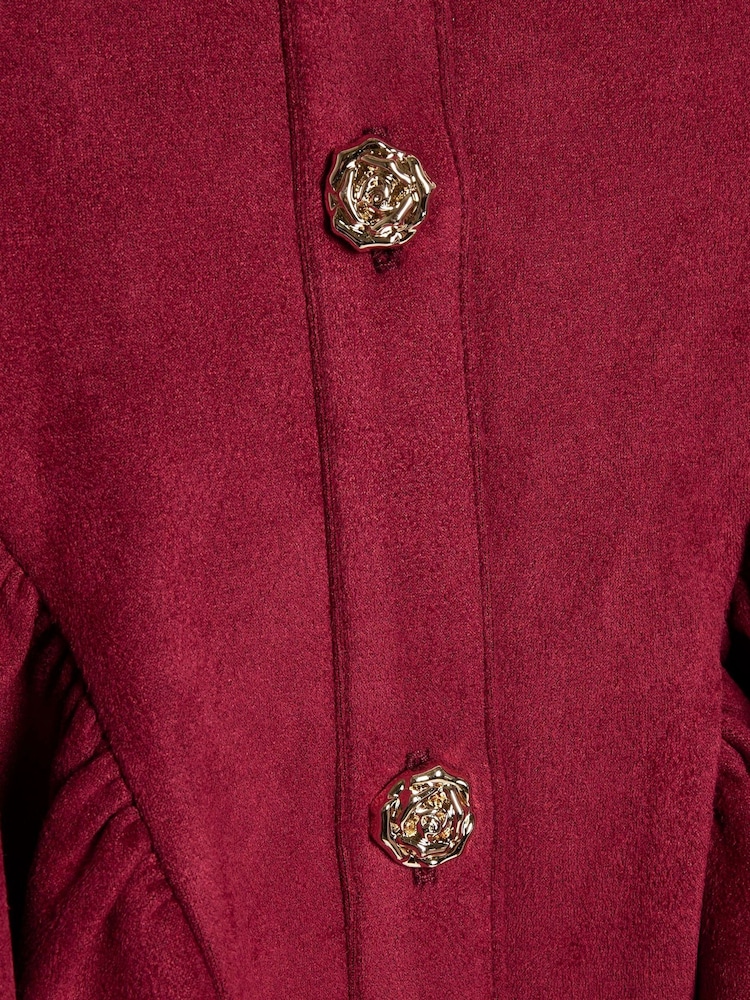 River Island Red Suedette Sleeveless Prom Dress - Image 4 of 4