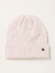 FatFace Ivory Pointelle Beanie - Image 1 of 3