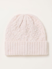 FatFace Ivory Pointelle Beanie - Image 2 of 3