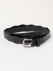FatFace Black Scallop Leather Belt - Image 1 of 3