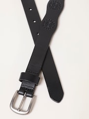 FatFace Black Scallop Leather Belt - Image 3 of 3