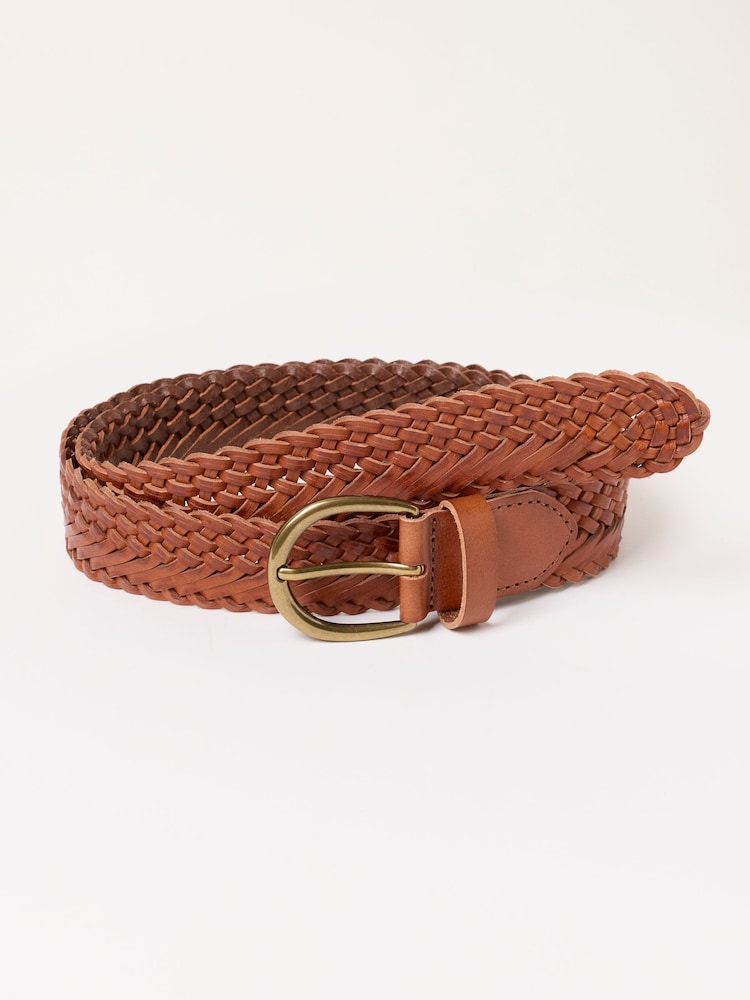 FatFace Tan Brown Woven Leather Belt - Image 1 of 3