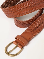 FatFace Tan Brown Woven Leather Belt - Image 2 of 3