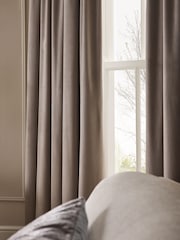 Natural Mink Matte Velvet Super Thermal Pencil Pleat Curtains - Image 6 of 7