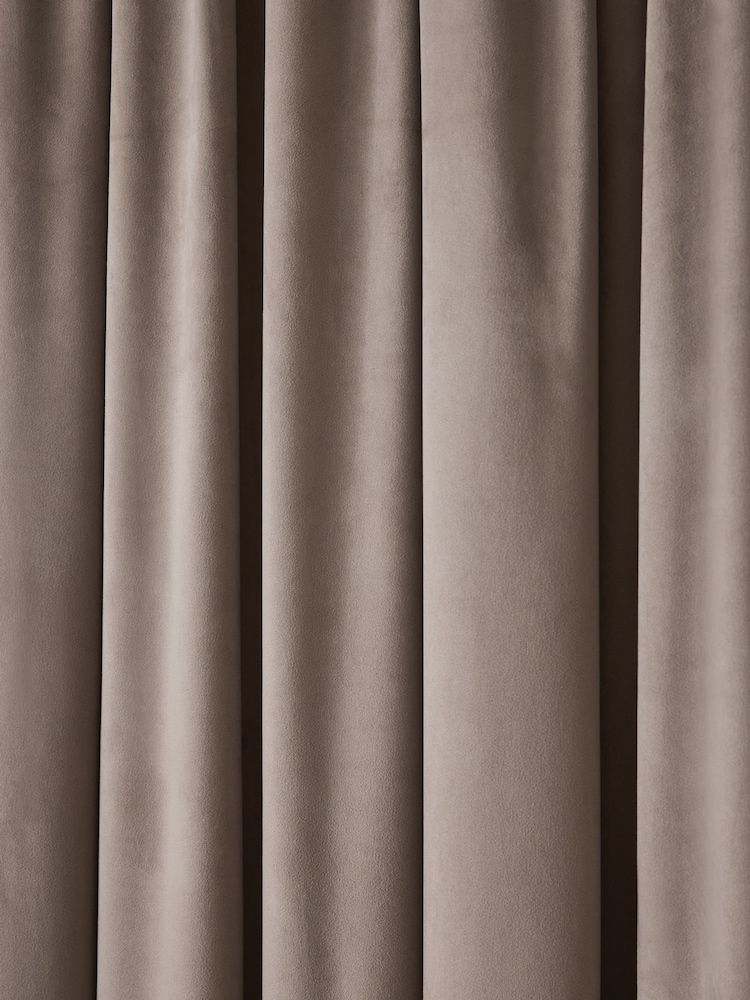 Natural Mink Matte Velvet Super Thermal Pencil Pleat Curtains - Image 7 of 7