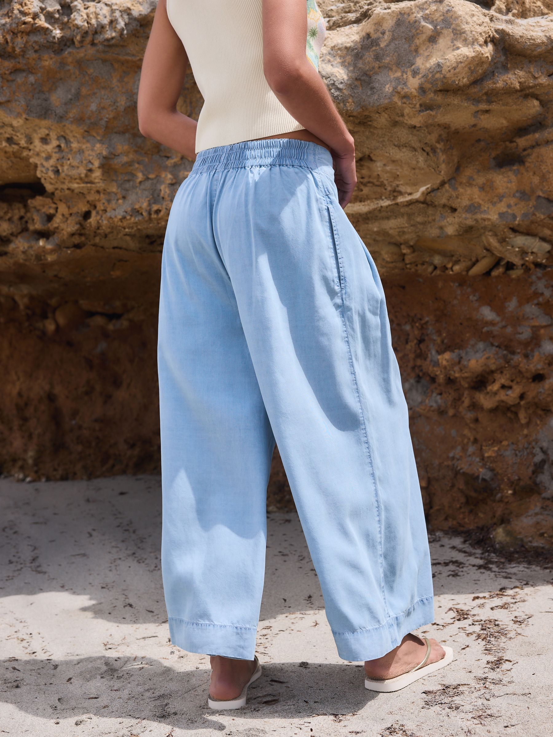 Comprar Azul branqueador - Tencel Lightweight Denim Wide Crop