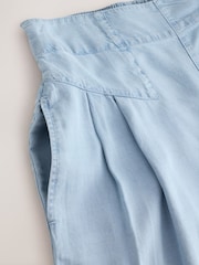Bleach Blue Tencel Lightweight Denim Wide Crop Jeans - Image 6 of 7