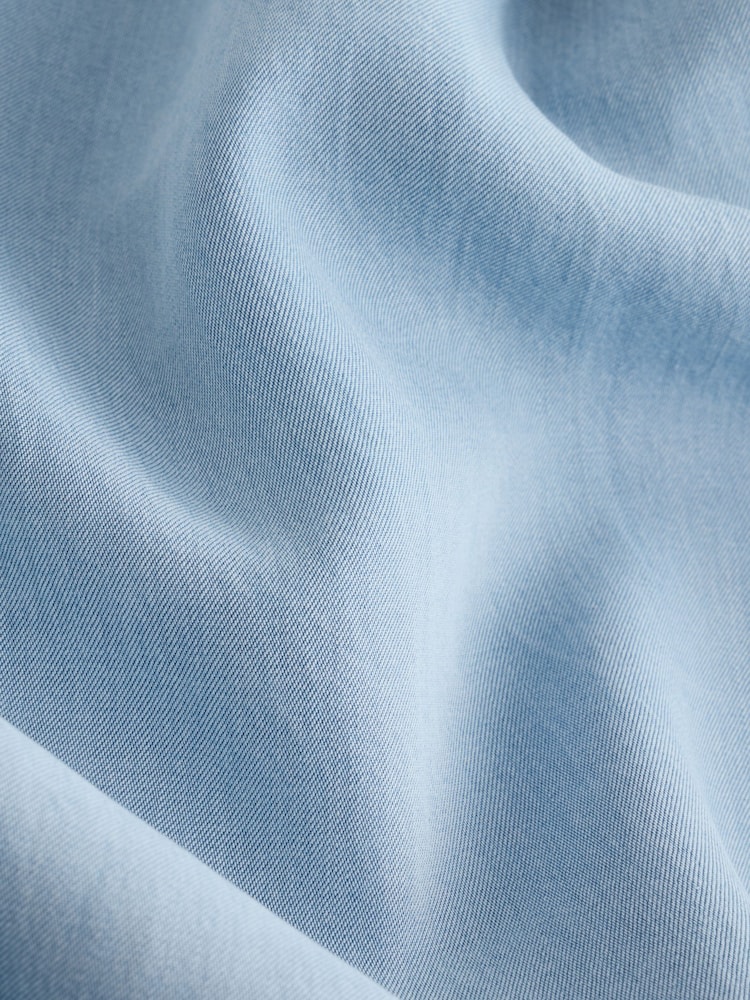 Bleach Blue Tencel Lightweight Denim Wide Crop Jeans - Image 7 of 7
