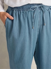 Evans Blue Wide Leg Pull On Trousers - Image 4 of 4