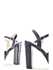 Moda in Pelle Black Mardonia Platform Heeled Sandals - Image 4 of 4