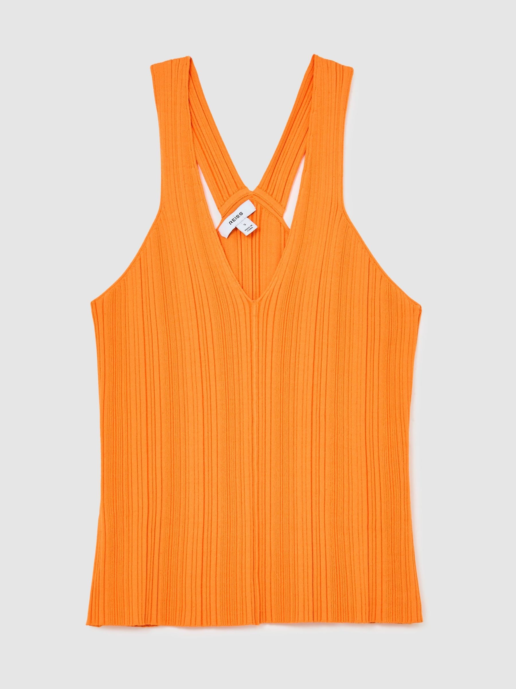 Buy Reiss Orange Harris Pleated Knit V-Neck Vest from Next USA