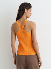 Reiss Orange Harris Pleated Knit V-Neck Vest - Image 4 of 5