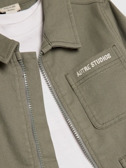 River Island Green Twill Shacket & Trousers Set 3 Piece - Image 4 of 5
