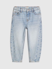 River Island Blue Barrel Leg Jeans - Image 1 of 4