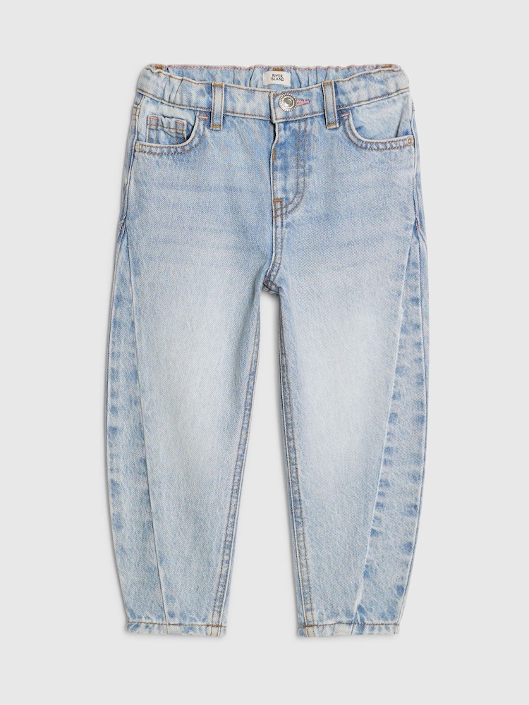 River Island Blue Barrel Leg Jeans - Image 1 of 4