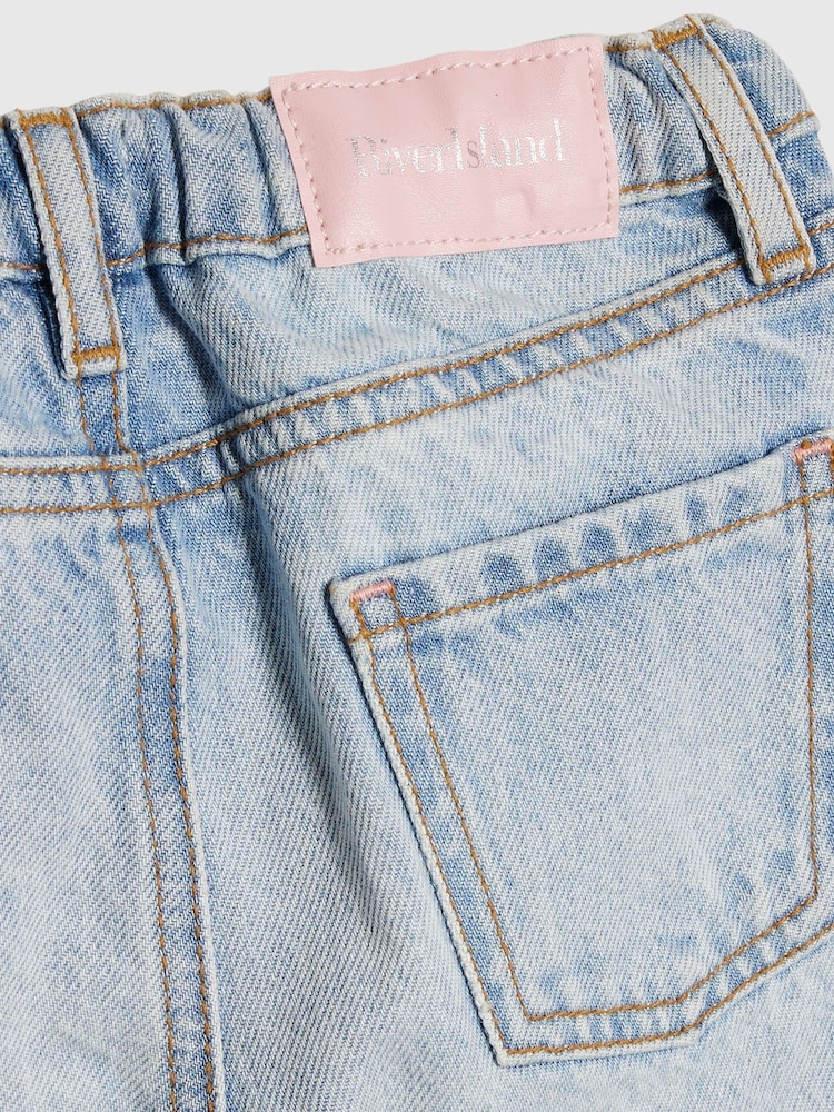 River Island Blue Barrel Leg Jeans - Image 4 of 4