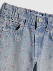 River Island Blue Embroidered Bow Straight Leg Jeans - Image 3 of 4