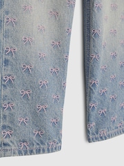 River Island Blue Embroidered Bow Straight Leg Jeans - Image 4 of 4