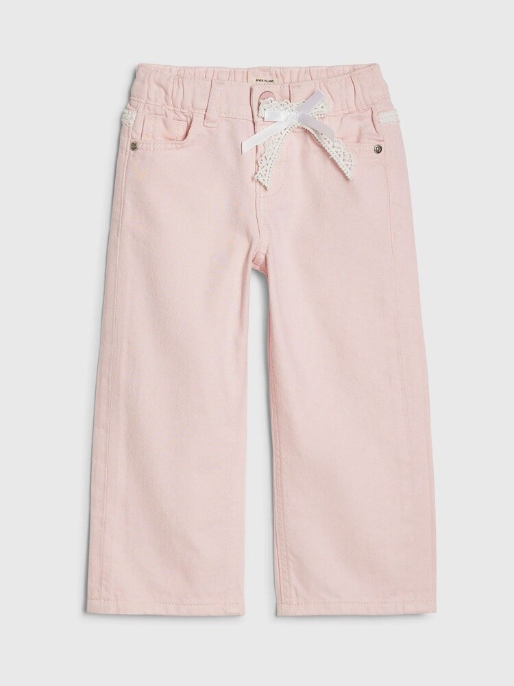 River Island Pink Lace Wide Leg Jeans - Image 1 of 4
