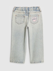 River Island Loveheart Graffiti Straight Leg Jeans - Imaginea 2 din 4
