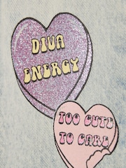 River Island Loveheart Graffiti Straight Leg Jeans - Imaginea 4 din 4