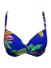 Pour Moi Bright Blue Balcony Free Spirit Bikini Top - Image 3 of 4