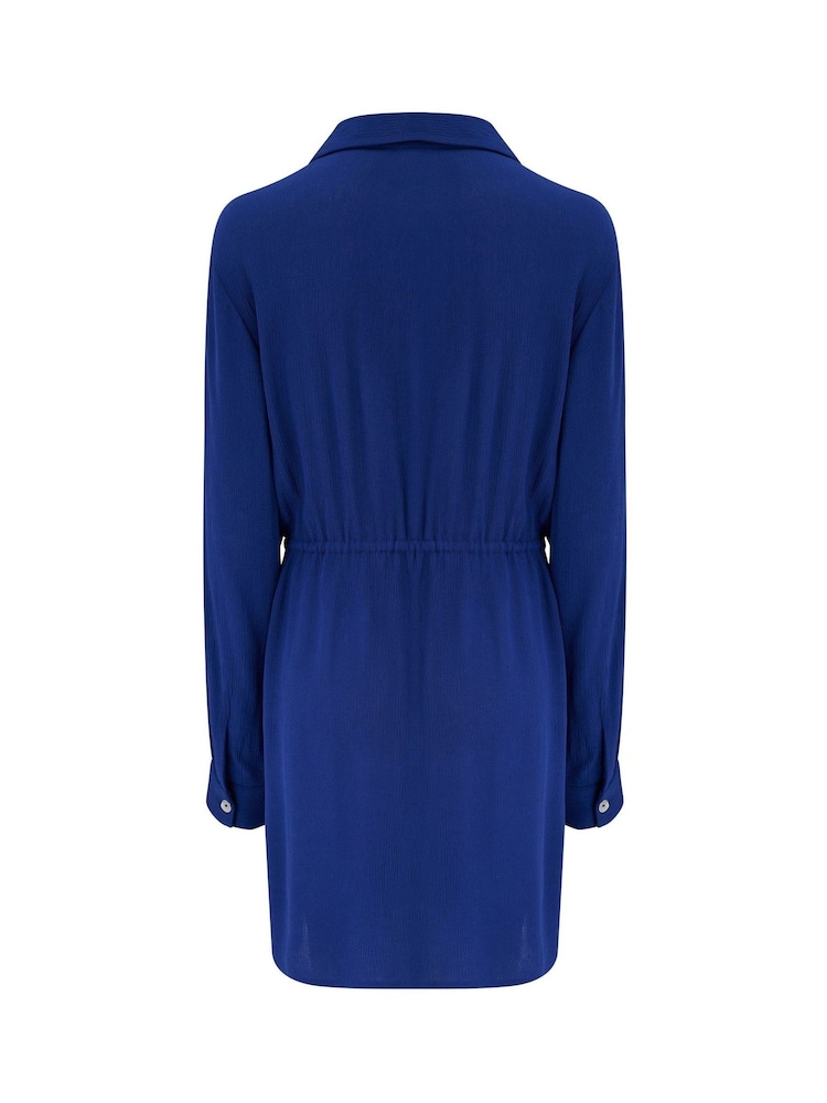 Pour Moi Crinkle Viscose Button Through Beach Shirt - Image 4 of 4