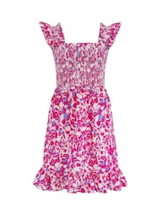 Pour Moi Pink Lucy Cotton Poplin Tiered Short Dress - Image 3 of 4