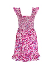 Pour Moi Pink Lucy Cotton Poplin Tiered Short Dress - Image 4 of 4