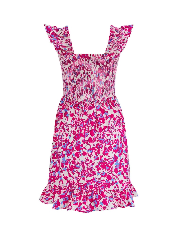 Pour Moi Pink Lucy Cotton Poplin Tiered Short Dress - Image 4 of 4