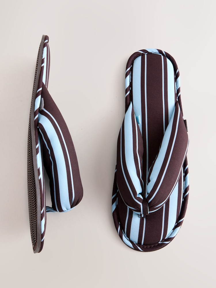 Chocolate Brown Toe Thong Slippers - Image 1 of 8 Chocolate Brown Toe Thong Slippers - Image 1 of 8